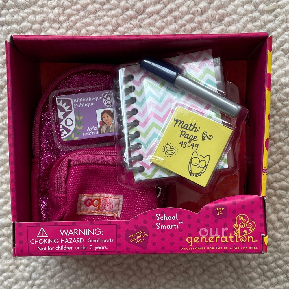 Our Generation School Smarts Doll Accessories Set - Pink